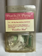 Creative Feet Pearls 'N Piping Fits All Zig Zag Machines Presser Feet NOS