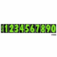 CAR DEALER VERSA-TAG 11 1/2" VINYL WINDSHIELD NUMBERS GREEN AND BLACK