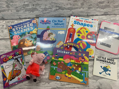Kinder Reise Activity Pack Urlaub Peppa Pig Farbe Aufkleber Whiteboard 