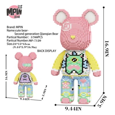 MPIN 7120 - Bär aus Klemmbausteinen - 46 cm groß - Klemmbausteine NEU OVP