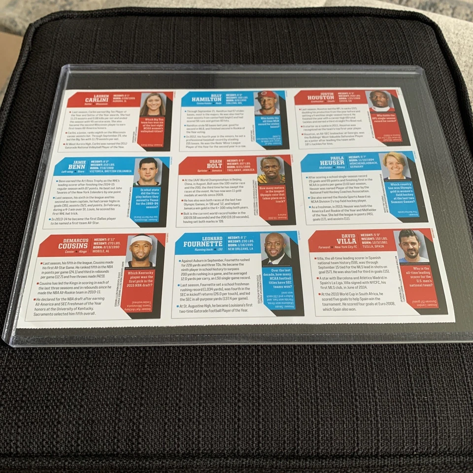 Hoja Fournette RC David Villa USAIN BOLT OLYMPIC LEGEND SI para niños 2015 sin cortar Foto 3 de 3