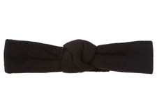 Nuevo con etiquetas Diadema Saint Laurent YSL Negro Terry Algodón Anudado Frontal Forrada de Seda $550