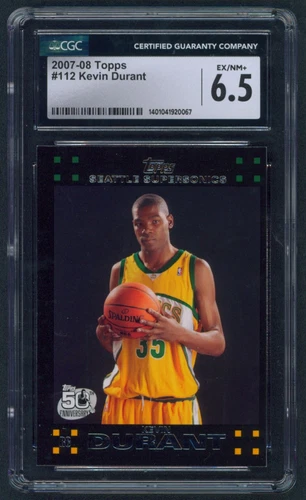 2007-08 Topps #112 Kevin Durant RC CGC 6.5 - 1401041920067 Seattle SuperSonics