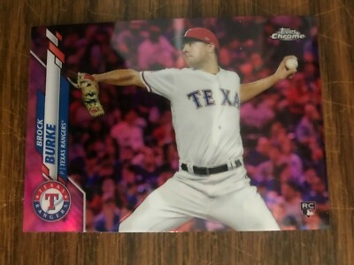 2020 Topps Chrome Refractor Pink #159 Brock Burke Texas Rangers Rookie NrMt