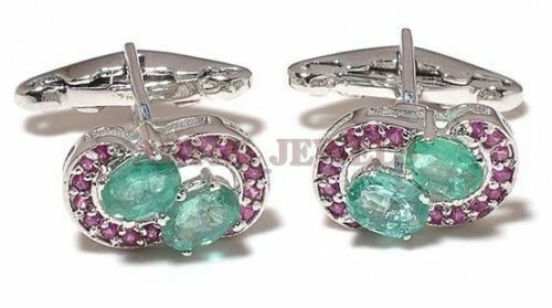 Natürlicher Smaragd & Heizbar Rubin Edelstein Mit 925 Sterling Silber #2149 - Bild 2 von 3