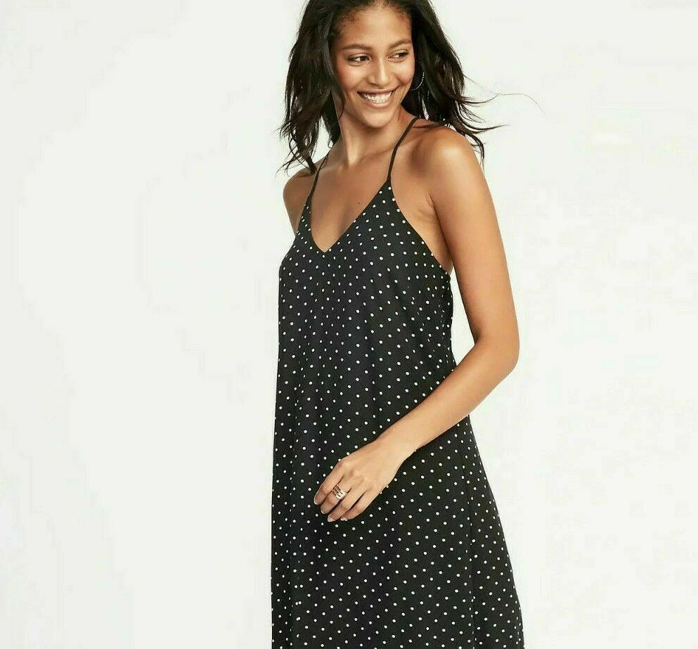 Old Navy Dress S MAXI Black & White Polka dot MAXI Long X