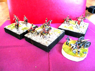 1:72 Figuren gut bemalt Zeit Napoleon Reiter Pferde Minidiora Zinn Kanone Nr3/72