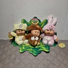 25th cabbage patch snugglies lot of 3 with stand signed Xavier Roberts