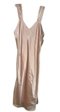 Natori Vintage Peach Long Slip Silky Satin Nightgown Silky
