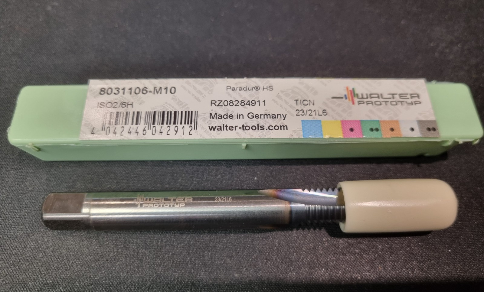 Taraud M10x1.5 Walter Prototyp en carbure TICN à haute résistance thermique