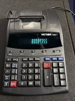 Victor 1280-7 Multi Function Printing Calculator Digital Print Display Working
