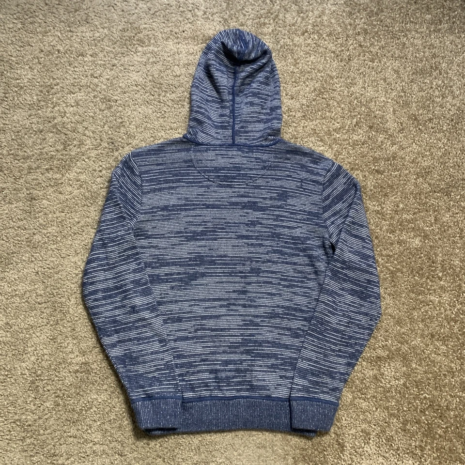 Saks Fifth Avenue Hoodie Sweatshirt Mens Size Small Blue Pullover Knit Cotton - Image 2 of 4