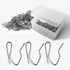 120 PCS Metal Curtain Hooks for Drapes, Stainless Steel Drapery Hooks Pins fo...