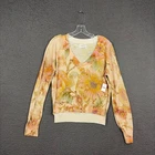 Anthropologie The Dreamer Sweater Womens Small Multicolor Linen Blend Floral Mom