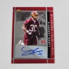 LaRon Landry 2007 Topps Finest Rookie Auto #147 Autograph Card Redskins Safety. rookie card picture