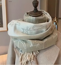 Scarf Cute Cats Print Scarf Shawl - Soft Khaki Color. 36  x 36  