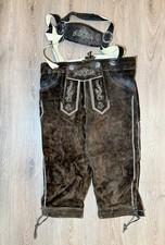 Frohsinn Men's German Kniebundhose Lederhosen Suede Pants Suspenders Oktoberfest