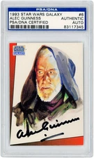 Alec Guinness Star Wars Autographed 1993 Topps Galaxy #6 PSA Authenticated Card
