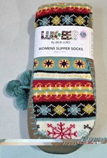 New LUK-EES by MUK LUKS Women's Slipper Socks   Size L/XL Shoe Size 8-10