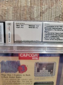 Mega Man 3 NES 1990 WATA 9.2 Complete in Box Capcom Vintage Nintendo Graded