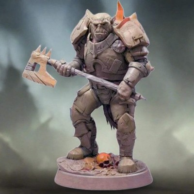 1/24 75mm 3D Print Model Kit Warrior Orc Fantasy Universe Unpainted