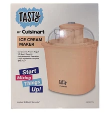 Tasty by Cuisinart 1.5 qt Ice Cream Or Frozen yogurt maker Color Tangerine