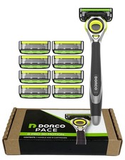 Dorco Pace 6 Pro 3D Motion Razor System - 1 1 Handle 9 Cartridges, Black