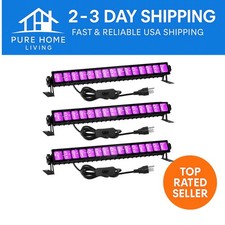 Versatile 3-Count LED Black Light Bar Set - 50,000 Hours of Radiant Illumination