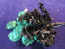 Vintage Millinery Flower Collection Lot Black Velvet Many Stem Spray H5652