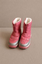 Wonder Nation Girls Pink Snowflake Cozy Winter Boots Faux Fur Zip Up Size 6