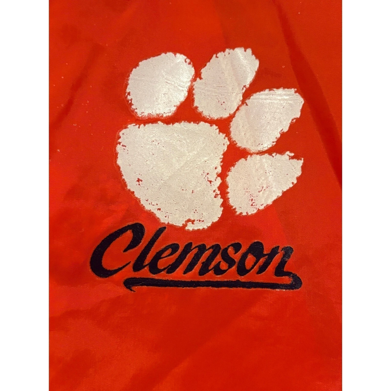 Hartwell Mens Jacket XL Orange Clemson Tigers Coaches Nylon Snap Logo Vintage image 4