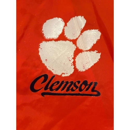 Hartwell Mens Jacket XL Orange Clemson Tigers Coaches Nylon Snap Logo Vintage image 4
