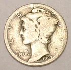 1927 D Mercury Winged Head Dime 10 Cents Silver Coin