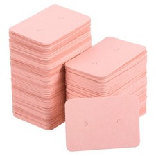 Earring Display Cards, 500pcs Paper Earring Holder Rectangle Style 2, Pink