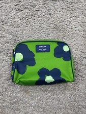 Clinique x Kate Spade Makeup Cosmetic Bag Pouch Green Floral Daisy Travel