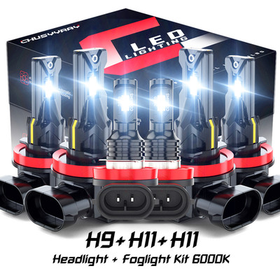For Freightliner Cascadia 2008-2017 6x LED Headlight + Fog Light Bulbs Combo Kit