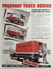 1948 Fruehauf Truck Bodies Custom built Detroit Westinghouse Vintage Print Ad