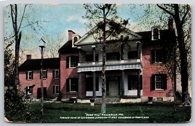 Rose Hill Frederick MD Governor Johnson Home Maryland Vintage Postcard