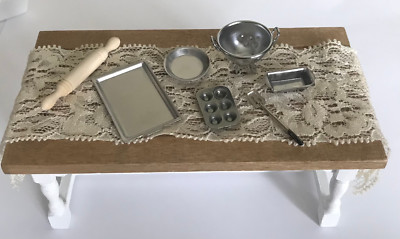 Set of 7 Mini Dollhouse 1:12 Scale Dollhouse Kitchen Baking Accessories