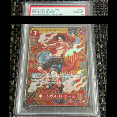 ONE PIECE Card PSA 10 Portgas D. Ace OP02-013 SR SP Alt Art
