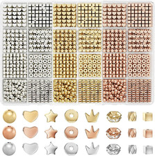 ARTDOT Gold Beads for 4-6mm all bead hole is 1mm , Gold, Sliver, Rose
