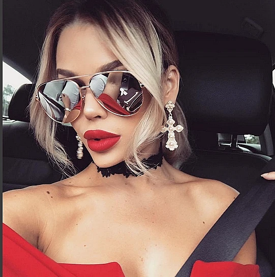 Gafas de sol "ANGELA" con espejo protector lentes polarizadas para mujer DE GRAN TAMAÑO sombra Foto 2 de 4