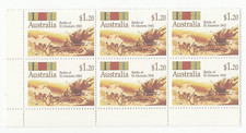 1992 'AUSTRALIANS UNDER FIRE - EL ALAMEIN' - MNH CORNER BLOCK of 6 x $1.20