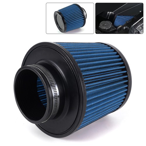 Blue 3inch 76mm High Flow Inlet Cold Air Intake Cone Replacement Dry Air Filter - Picture 5 of 11