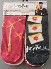 HARRY POTTER Womens Low Cut Socks 10 Pairs Size 4-10 Pink/gray multi NEW