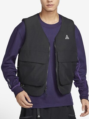 Nike ACG Skull Peak Reversible Vest Black Purple Men's Medium FV8694 010