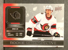 Jake Sanderson 2023-24 UD Series 1 Hockey Rookie Retrospective RR-12