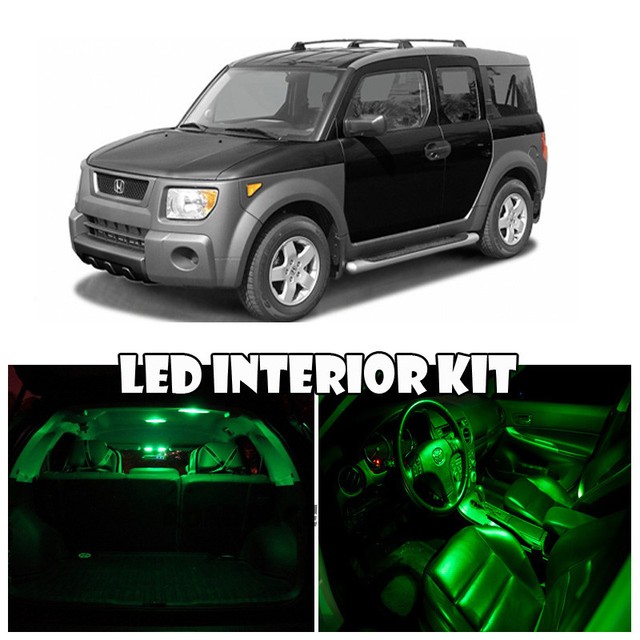 For 0311 Honda Element GREEN LED Full Package Map Dome Trunk License