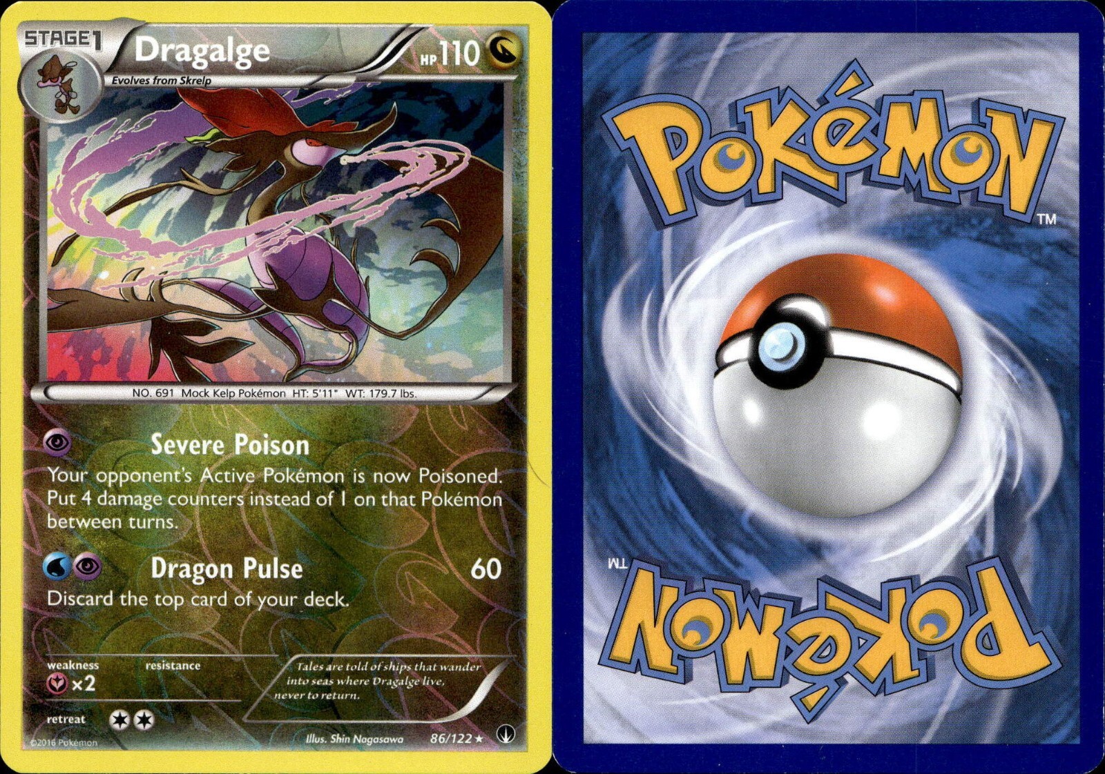 Dragalge 86/122 BREAKPoint Holo Rare Pokemon Card TCG LP