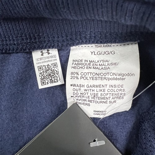 Under Armour Project Rock Youth Large Sweatpants Joggers Blue Fleece Lined NWT - Picture 9 of 15